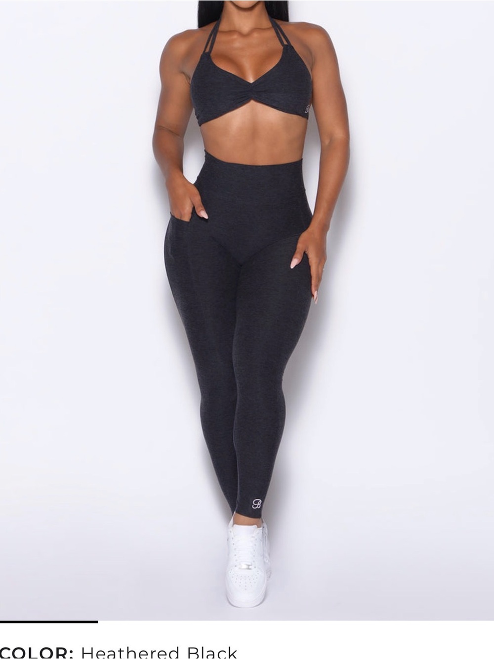 Bombshell Sportswear Curves 2.0 Heathered Black Leggings
